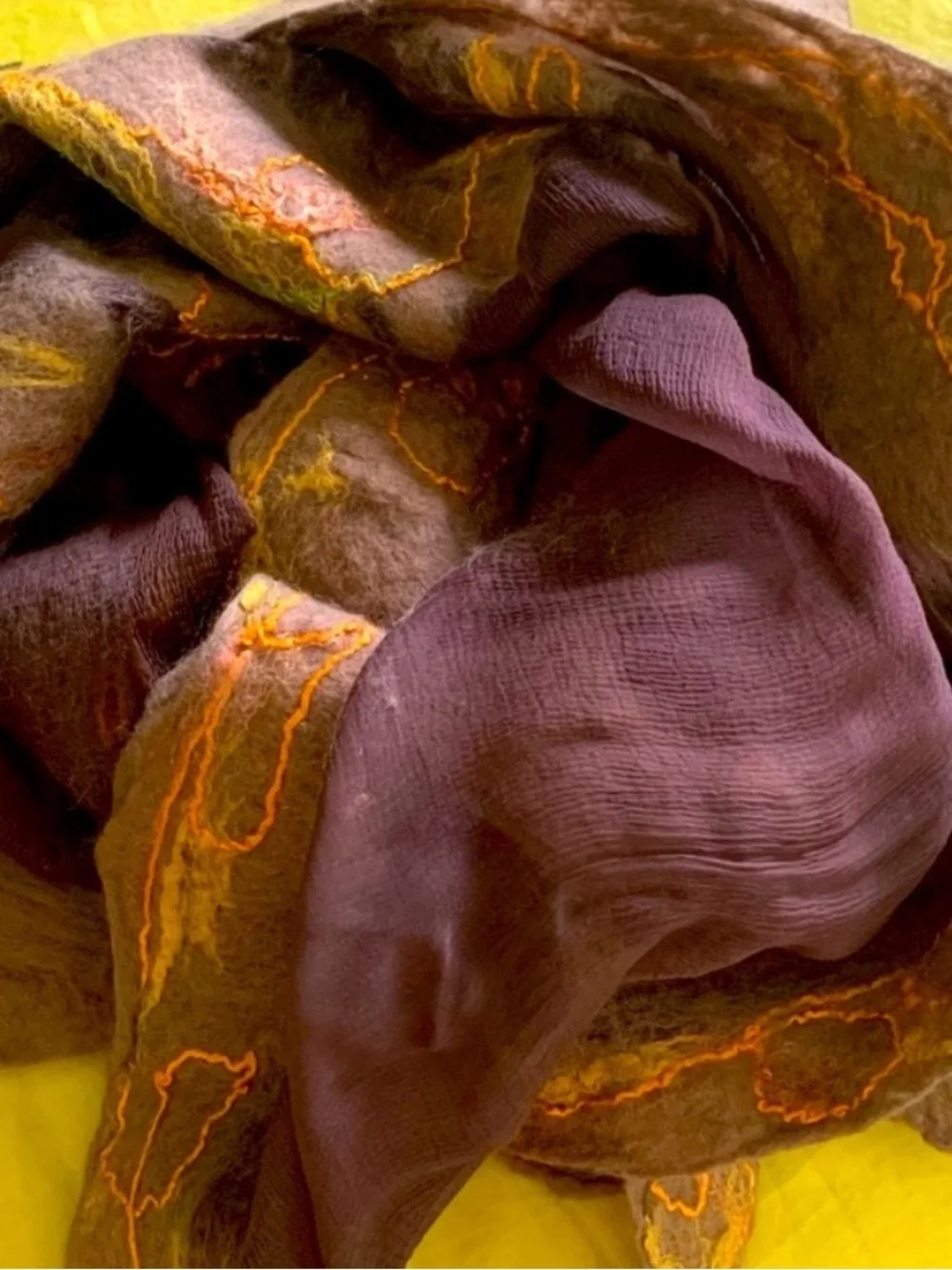 Design Wool&Silk scarf hand crafted
